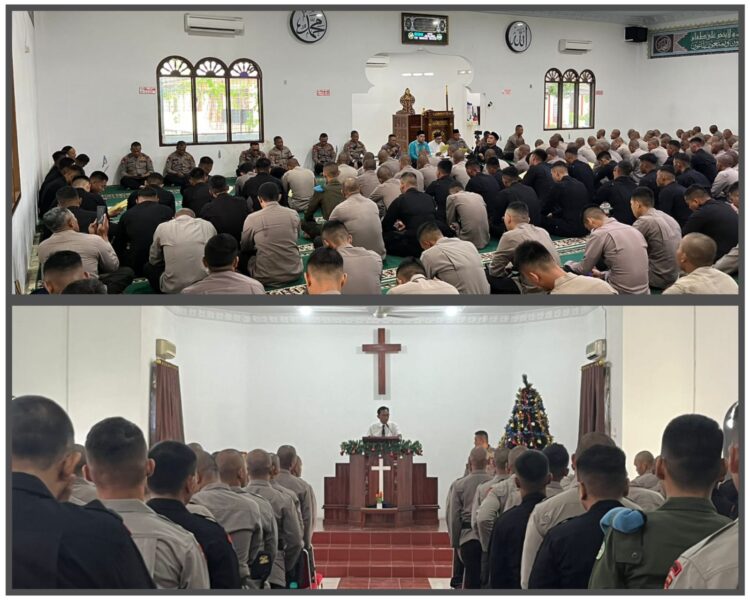 Dansat Brimob Polda Sumut Ajak Personel Konsisten Melaksanakan Binrohtal Sebagai Wujud Pengabdian Kepada Masyarakat dan Tuhan Yang Maha Esa