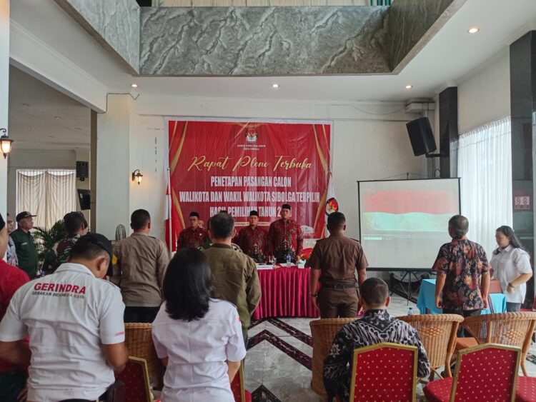 KPU Kota Sibolga Gelar Rapat Pleno Terbuka Penetapan Paslon Walikota Dan Wakil Walikota Sibolga