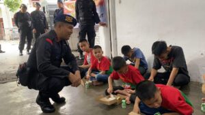 Brimob Sumut Dukung Program Pemerintah, Bagikan Makanan Bergizi di Panti Asuhan Grace House Siantar