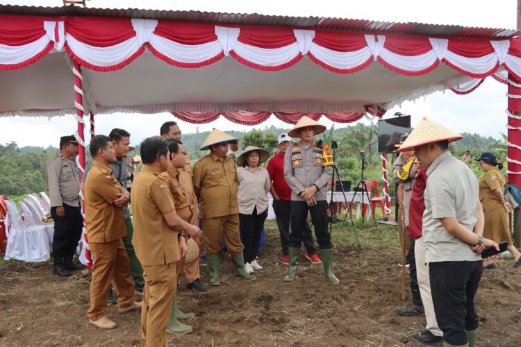 Tanam Jagung, Polres Taput Dukung Program Kerja 100 hari Presiden RI Dalam Rangka Ketahanan Pangan 2025