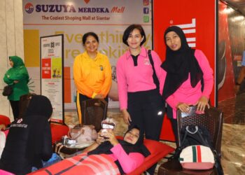 Sambut HUT Persit Kartika Chandra Kirana ke-79, Polwan dan Bhayangkari Cabang Pematangsiantar Ikut Donor Darah
