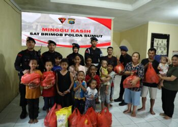 Brimob Polda Sumut Berikan Bantuan dan Semangati Anak-Anak Panti Asuhan dalam Program Minggu Kasih