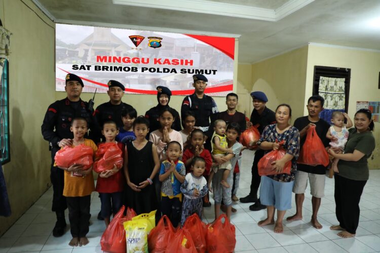 Brimob Polda Sumut Berikan Bantuan dan Semangati Anak-Anak Panti Asuhan dalam Program Minggu Kasih
