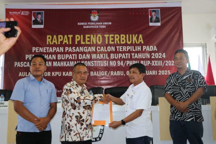 KPUD Tetapkan Paslon Terpilih, Effendi Napitupulu: Terima kasih bagi Masyarakat Toba