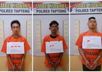 Bravo, Sat Narkoba Polres Tapteng Tangkap 3 Pengedar Sabu