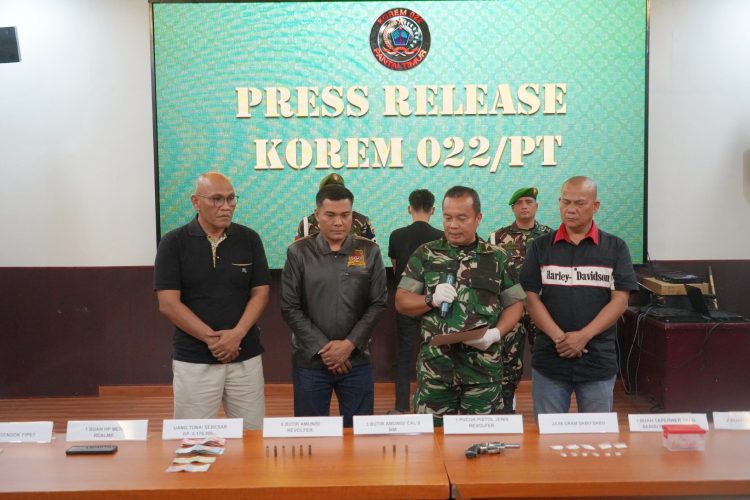 Tim Intel Korem 022/PT Amankan Pengedar Narkoba dan Pistol Revolver, 22,68 Gram Sabu Gagal Beredar di Simalungun