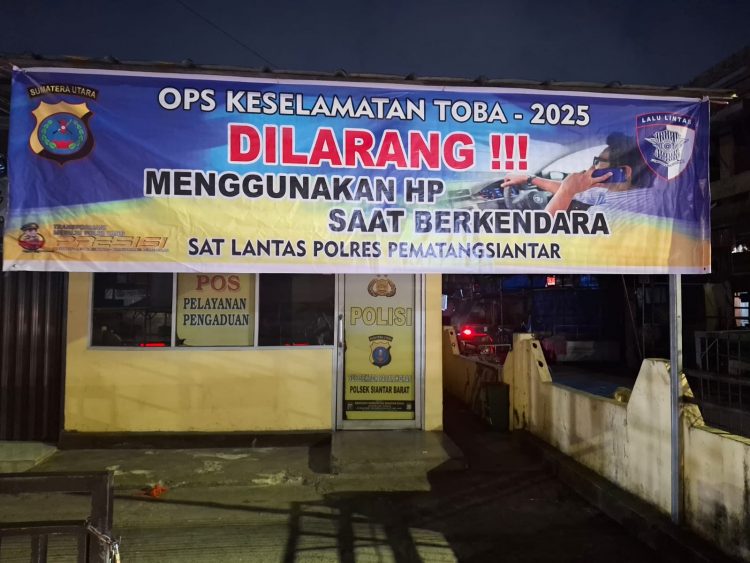 Imbauan Ops Keselamatan Toba 2025, Sat Lantas Polres Pematangsiantar Pasang Spanduk Di Lokasi Strategis 