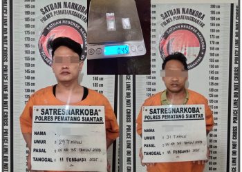 Polres Pematangsiantar Ringkus 2 Pengedar Narkoba Asal Simalungun di Jalan Sumber Jaya 