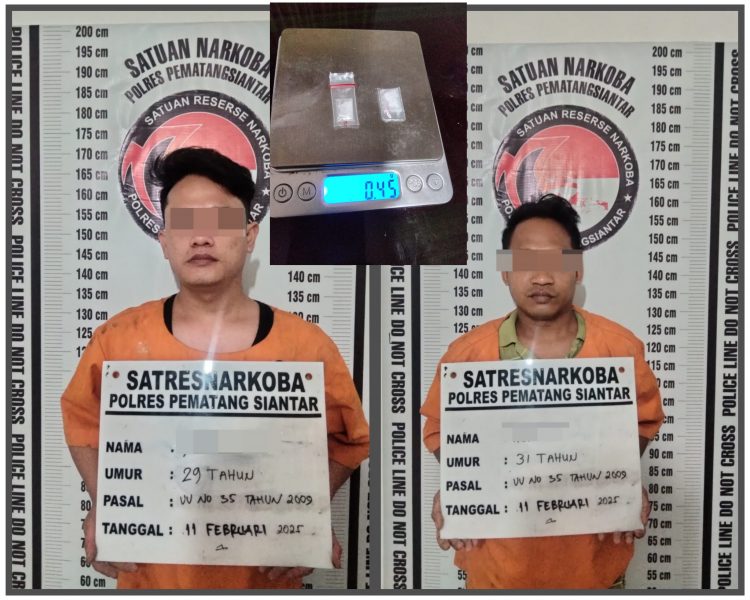 Polres Pematangsiantar Ringkus 2 Pengedar Narkoba Asal Simalungun di Jalan Sumber Jaya 