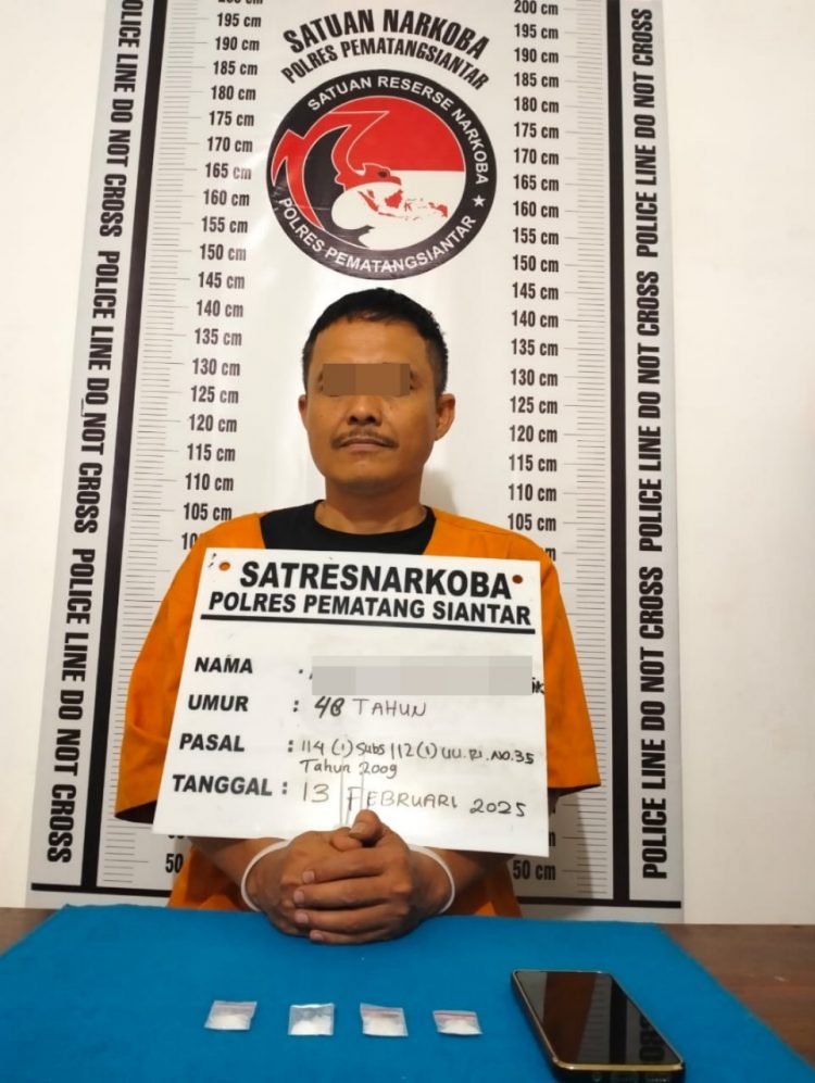 Polres Pematangsiantar Tangkap Pengedar Sabu Di Jalan Enggang, 4 Paket Diamankan