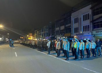 Brimob Polda Sumut Gelar Patroli Skala Besar, Jaga Keamanan Wilayah Hukum Polrestabes Medan