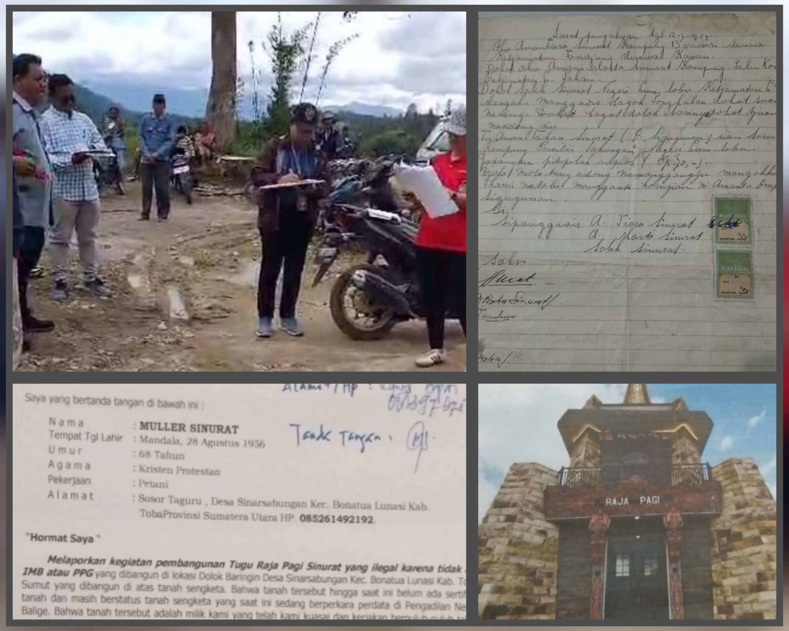 Klaim Sebagai Pemilik Tanah, Muller Sinurat Minta Pembangunan Tugu Raja Pagi Dihentikan Klaim Sebagai Pemilik Tanah, Muller Sinurat Minta Pembangunan Tugu Raja Pagi Dihentikan