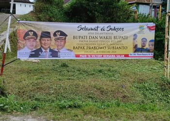 Jelang Pelantikan Bupati dan Wakil Bupati Pakpak Bharat, Ucapan Selamat Hiasi Kota Salak