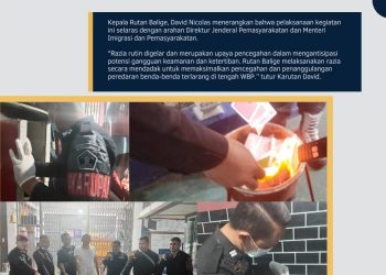 Rutan Kelas IIB Balige Gelar Razia Kamar WBP Secara Mendadak, Sejumlah Benda Terlarang Diamankan 