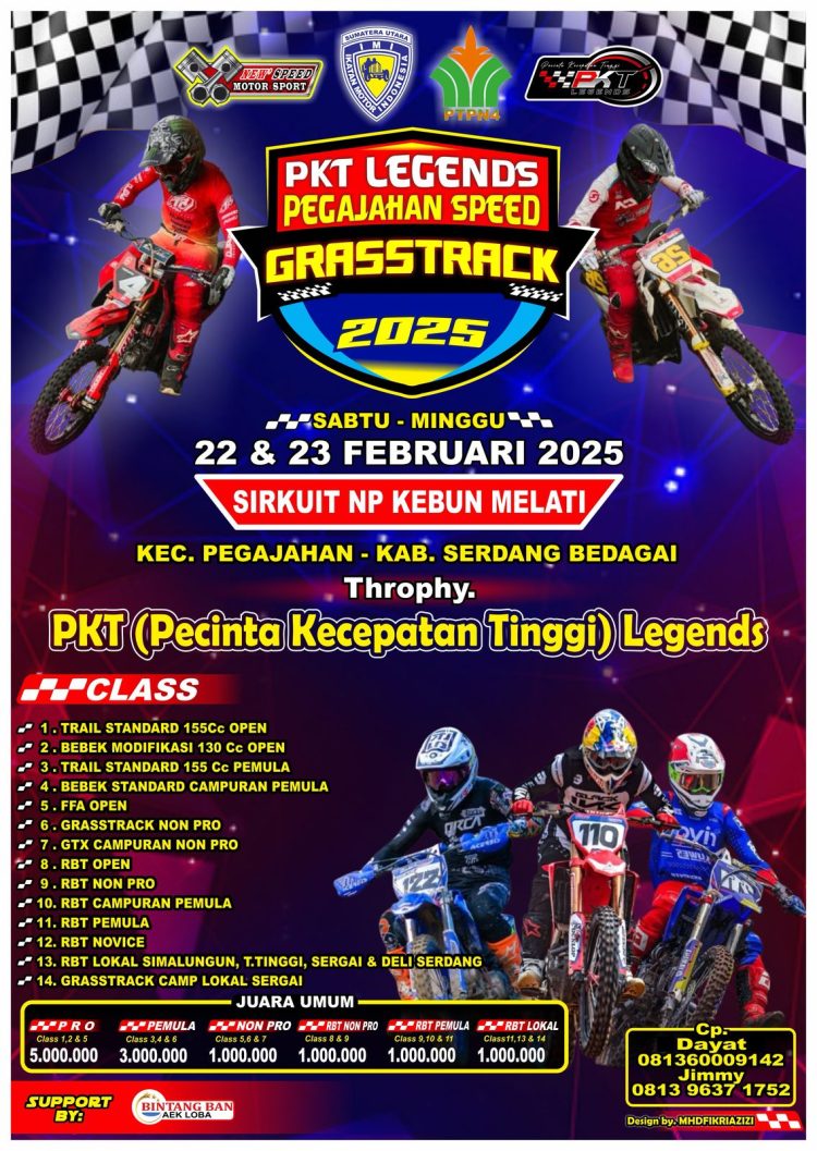 23 Pebruari 2025, Motocross Bakal Berlangsung di Sirkuit NP Kebun Melati Pegajahan 