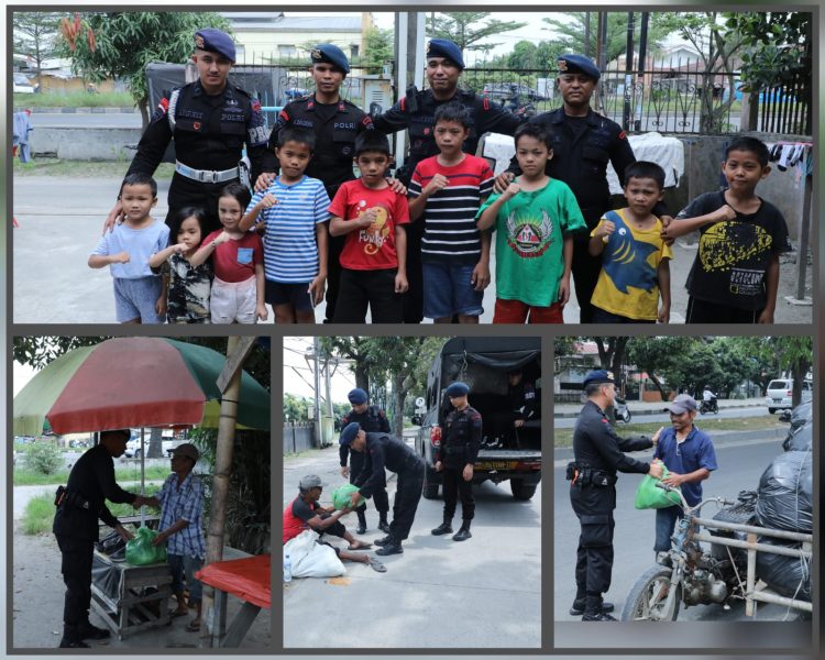 Minggu Kasih, Brimob Polda Sumut Tebar Kepedulian untuk Panti Asuhan dan Warga Kurang Mampu