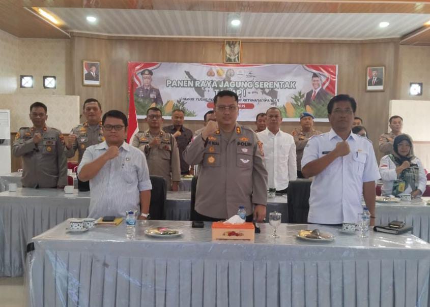Kapolres Simalungun Hadiri Virtual Panen Raya Serentak Tahap I Dukung Swasembada Pangan Nasional