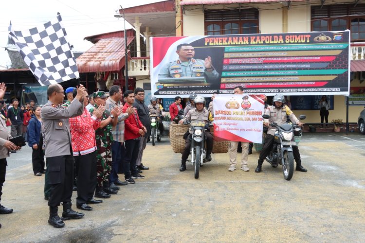 Polres Pematangsiantar Gandeng Forkopimda Dan Mahasiswa Bagikan Paket Sembako kepada Masyarakat 