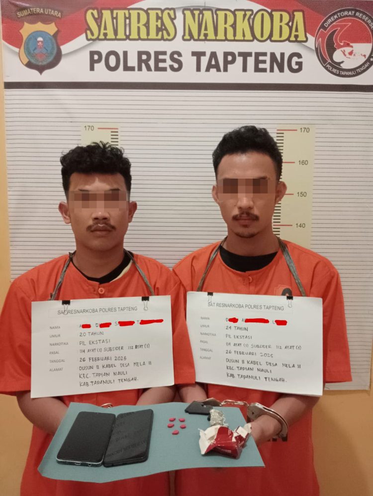Sat Narkoba Polres Tapteng Gercep Ringkus 2 Pria Pengedar Ekstasi