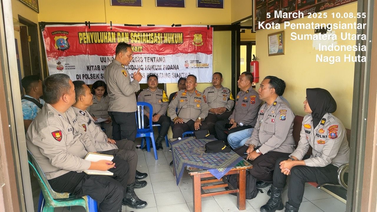 Sosialisasi UU No 1 Tahun 2023, Sikum Polres Pematangsiantar Kunjungi Polsek Siantar Marihat Sosialisasi UU No 1 Tahun 2023, Sikum Polres Pematangsiantar Kunjungi Polsek Siantar Marihat