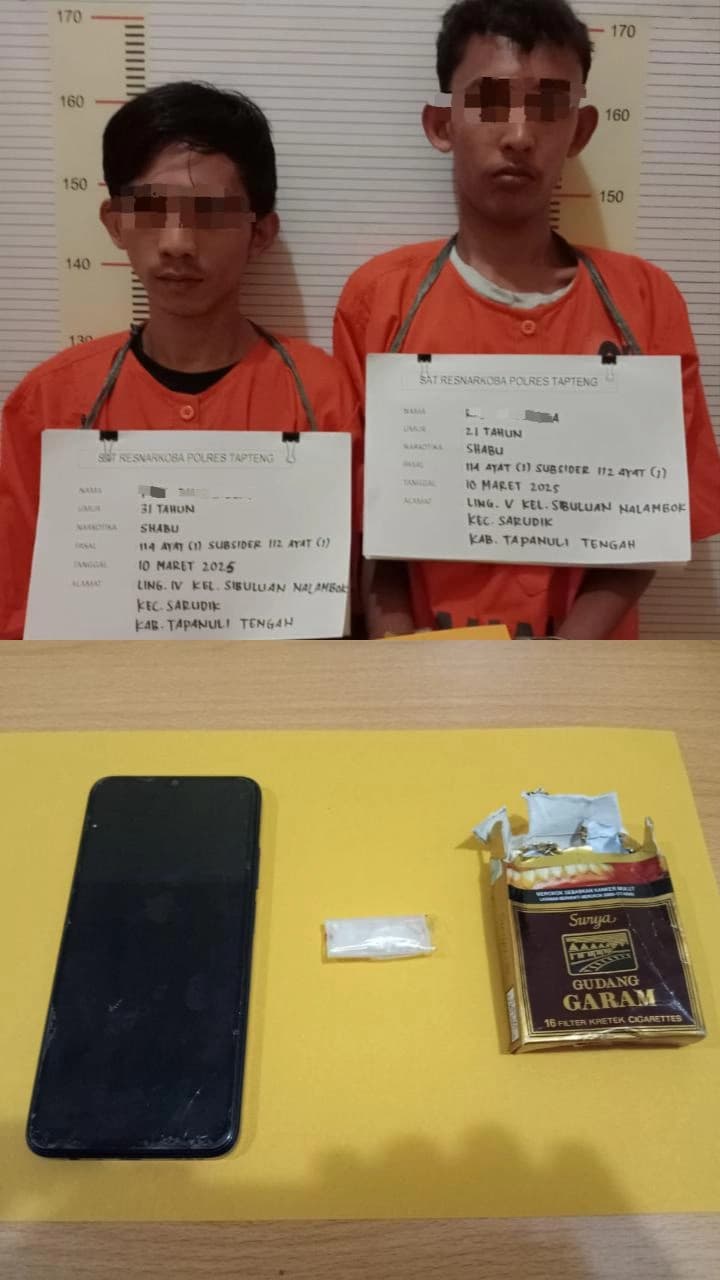 Warga Sarudik Tapanuli Tengah Ditangkap Tim Opsnal Resnarkoba Polres Tapteng Edarkan Sabu