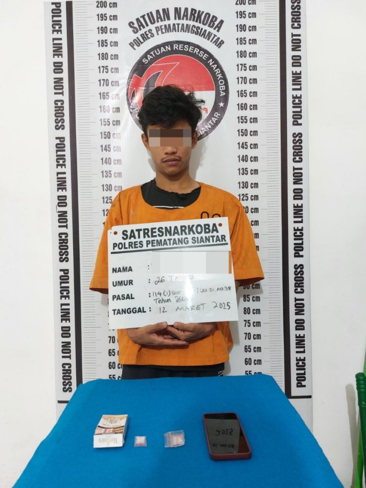 Polres Pematangsiantar Tangkap  Residivis Pengedar Sabu di Jalan Nagur