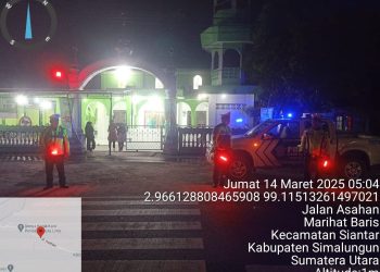 Satlantas Polres Simalungun Gelar Blue Light Patrol dan Pengamanan Lalu Lintas di Masjid Saat Sholat Subuh