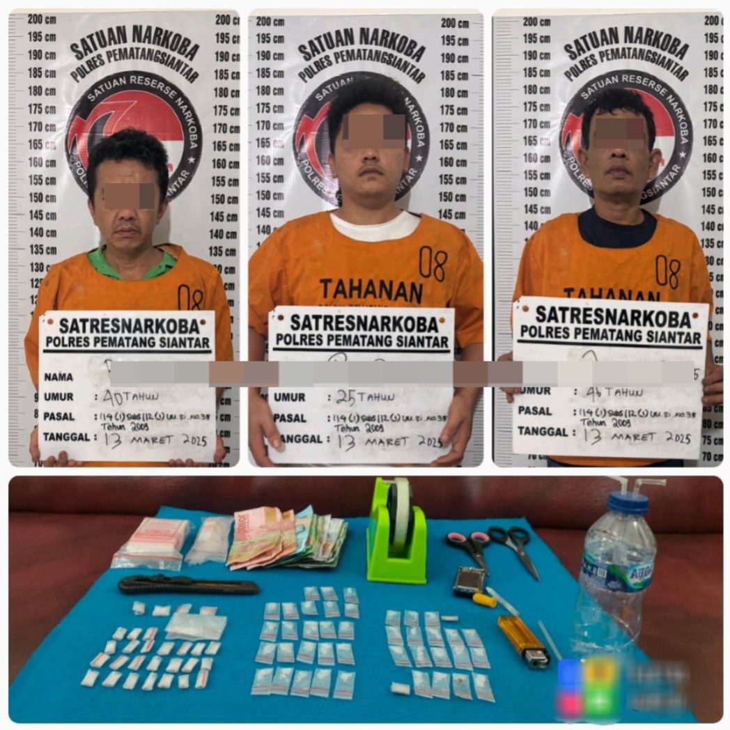 Polres Pematangsiantar Tangkap Tiga Pengedar Saat Paketkan Sabu