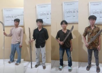 Polres Tapteng Berhasil Tangkap Remaja Pelaku Tawuran Bawa Sajam di Pantai Lubuk Tukko