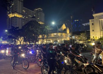 Patroli Skala Besar Bulan Ramadhan,  Brimob Polda Sumut Bersama Aparat Gabungan Jaga Kondusivitas Kota Medan