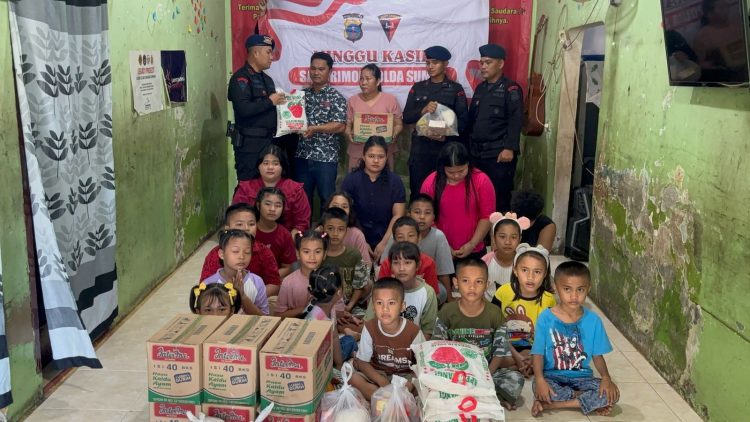 Minggu Kasih, Detasemen Gegana Satuan Brimob Polda Sumut Berbagi Kebahagiaan Bersama Anak Panti Faomasi Sumut