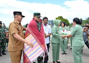 Kunjungan Kerja Pangdam I/BB Di Tapteng Disambut Wabup di Bandara Dr Ferdinand Lumbantobing Pinangsori