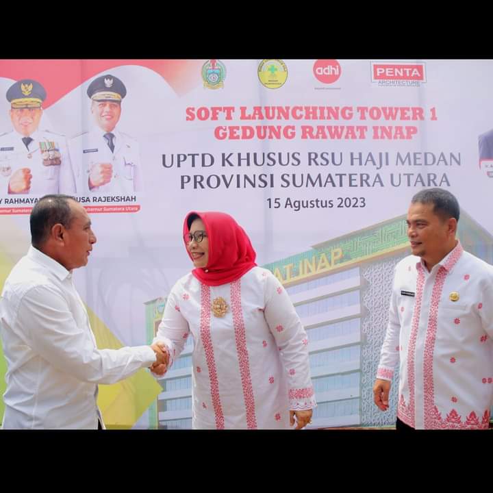 Gubernur Sumut Edy Rahmayadi pasca me-launching penggunaan tower pertama RSU Haji Medan (Ist)