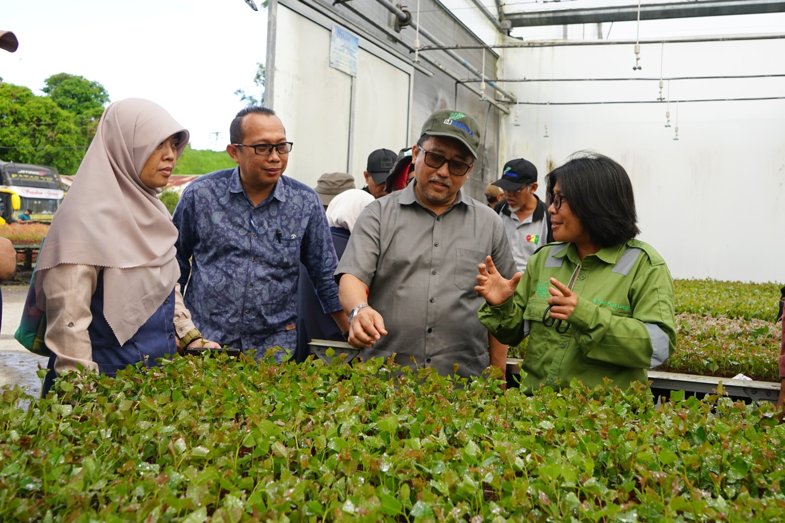 Linggom Dongoran selaku Deputy Social Capital Head beserta jajarannya menyambut rombongan di Komplek TPL