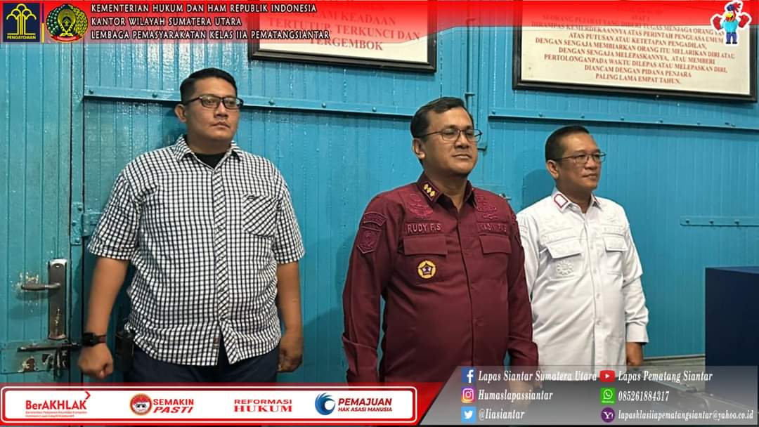 Kepala Divisi Pemasyarakatan Kantor Wilayah Kemenkumham Sumatera Utara, Rudi F Sianturi beserta dengan Tim Divisi Pas (Ist)