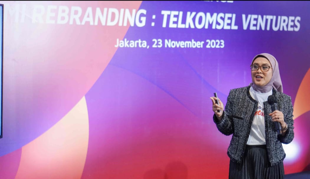 CEO Telkomsel Ventures Mia Melinda menjelaskan bahwa pembaharuan identitas TMI menjadi Telkomsel Ventures . ( ist)