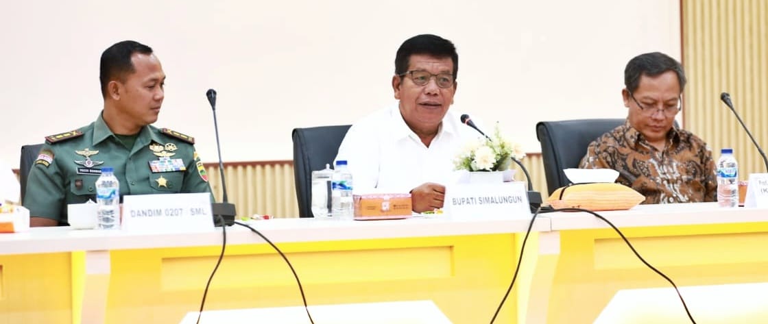Bupati Simalungun Radiapoh Hasiholan Sinaga menyampaikan kata sambutan.