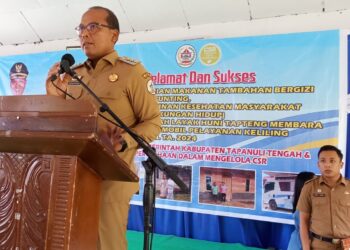 Pj. Bupati Tapteng Sugeng Riyanta saat menjelaskan terkait pengajuan dirinya sebagai pihak terkait dalam gugatan Pilkada Tapteng di MK.