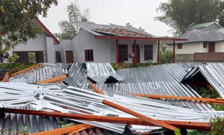 20 unit rumah di Kecamatan Balige Kabupaten Toba mengalami kerusakan akibat diterjang angin puting beliung.