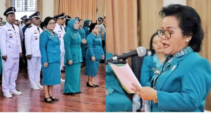 Pelantikan TP PKK Nagori by Ketua TP PKK Simalungun. (Photo Istimewa)