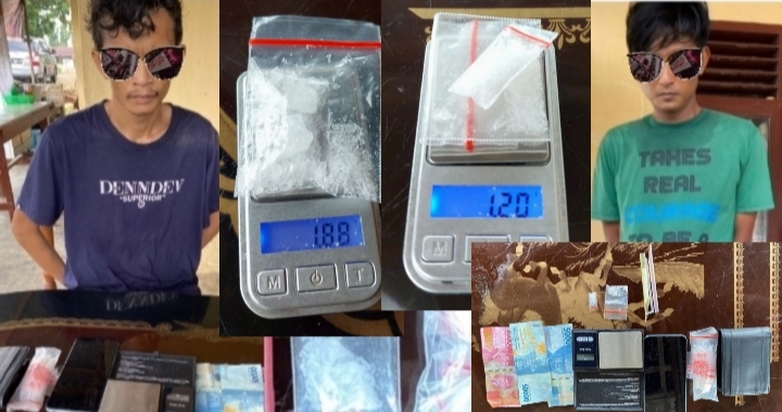 Pengedar dan bandar serta barang bukti di Mako Polres Simalungun (photo istimewa)