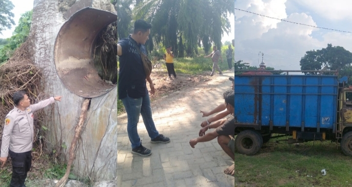 Olah TKP oleh personel Polsek Serbelawan (photo istimewa)