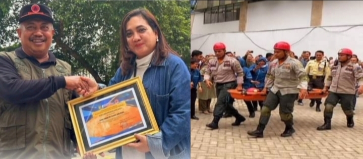 Penyerahan piagam dan simulasi (ist)