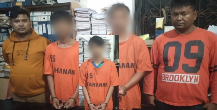 Para tersangka diapit petugas