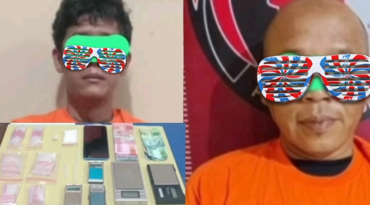 Tersangka Z alias J (kiri pembaca). HM alias H (kanan pembaca). Kepolisian Resor Tanjungbalai menyebutkan dua orang ini adalah bandar narkoba