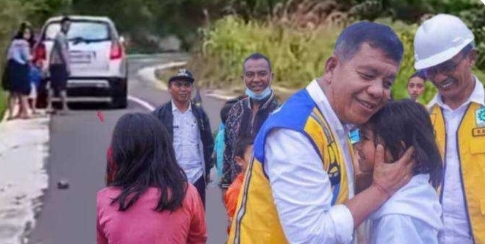 Bupati Radiapoh Hasiholan Sinaga bersama Kadis PUTR Simalungun, Hotbinson Damanik