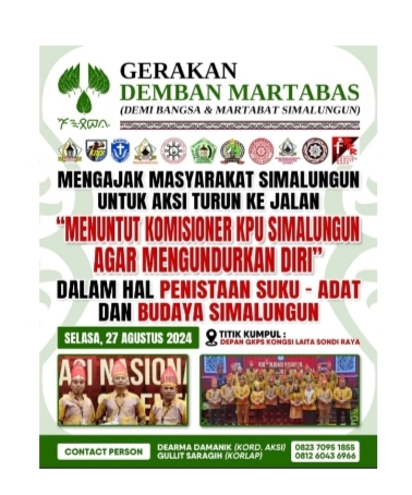 12 Ormas Akan Gelar Aksi Menuntut Komisioner KPU Simalungun Mundur Dari Jabatan
