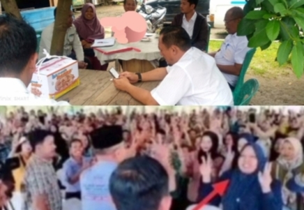 Tanda panah merah diduga oknum ASN Pemprov Sumut terlibat kampanye Bupati dan Wakil Bupati di Simalungun