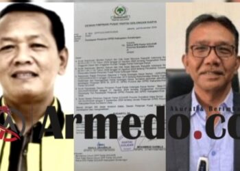 Ketua DPRD Simalungun Sugiarto yang ditunjuk DPP Partai Golkar, lembaran SK penunjukan, mantan Ketua DPRD Simalungun yang juga Ketua DPD II Partai Golkar Simalungun Timbul Jaya Sibarani