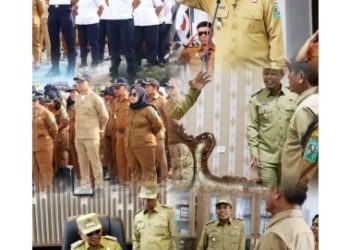 Moment apel gabungan bersama ASN Pemkab Simalungun dan melihat lihat kondisi kantor Sekretariat Bupati